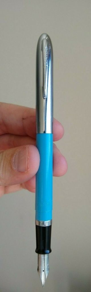 Vintage,  Classic,  Sheaffer Cartride Fountain Pen U.  S.  A.  In Light Blue (" F " Nib)