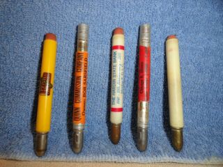 Vintage Bullet Pencils Set Of 5