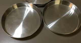 2 Vtg Stainless Steel Round 9 X 1.  5” Cake Pans West Bend Lustre Craft