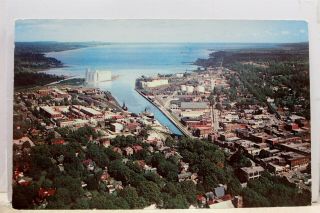 Canada Ontario Owen Sound Aerial Postcard Old Vintage Card View Standard Post Pc