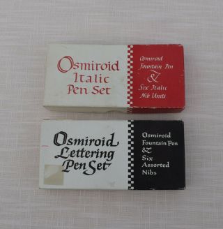 Vintage Osmiroid Lettering Pen Set,  With Additional Calligraphy Nibs And Paints