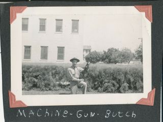 1938 Us Army Soldier Butch With Thompson Sub Machine Gun Photo