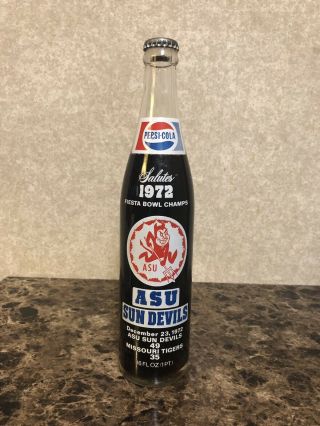 1972 Fiesta Bowl Champs Arizona State Sun Devils Pepsi - Cola Collector Bottle