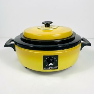 Mirro Matic Electric Casserole Maker Cooker M - 0341 - 75 Vintage Usa Made Yellow