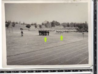 Wwii German Photo Wehrmacht Officer Marches Bdm Girls To Exercise Field 1944