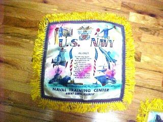 U.  S.  Navy Wwii Vintage Mother Pillow Cover Naval Training Center Great Lakes