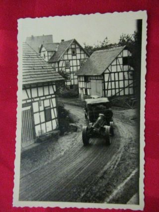 Wwii German Photo Combat Prime Mover With 15cm Thru Town