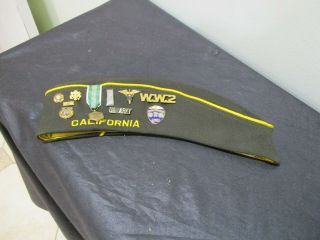VFW 7245 cap hat 9 pins WWII Army Nurse California. 2