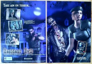 Resident Evil Remake Poster Ad Print Gamecube Retro