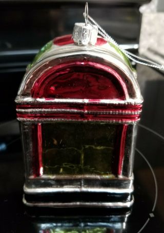 Kurt Adler Coca Cola Juke Box Santa Christmas Holiday Glass Tree Ornament 3