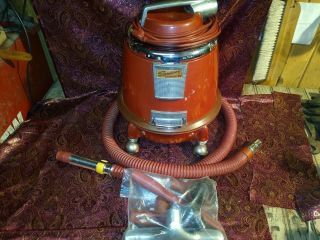 Vintage Mid Century Saniway Canister Vacuum Cleaner W/ Hose & Attachments