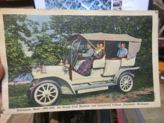 Vintage Old Postcard Michigan Dearborn Mannheim Benz Automobile Henry Ford 1905