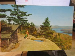 Vintage Old Postcard York Bald Mountain Fulton Chain Lakes Forge Hikers Pool