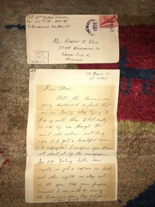 Wwii Letter 1945 Germany 104th Infantry Soldier “german Retreat”