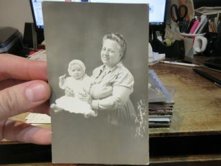 Vintage Old Postcard Texas Dallas Real Photo Aunt & Niece Baby Zehner Lund Named
