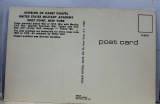 York NY West Point US Military Academy Cadet Chapel Postcard Old Vintage PC 2