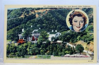 California Ca Beverly Hills Myrna Loy Residence Postcard Old Vintage Card View