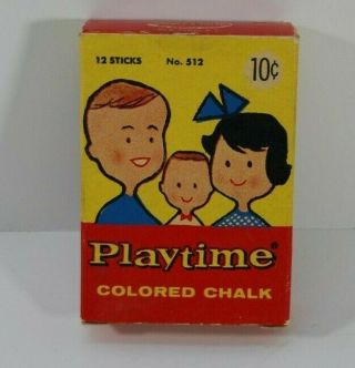 Vintage Binney & Smith Playtime Colored Chalk Box York