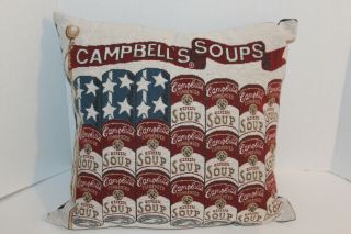 1995 Campbell Soup Flag Pillow 16 X 16 " About 5 " Deep
