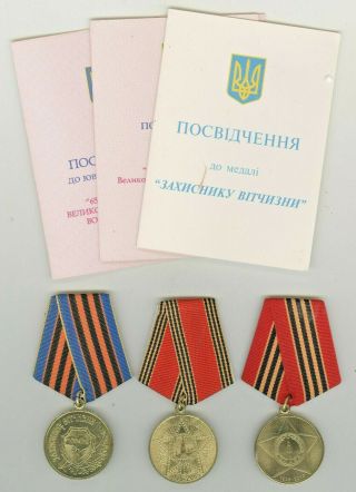 Ussr Soviet Military Medal Veteran Ww2 Derkach A.  Ya.  With Document