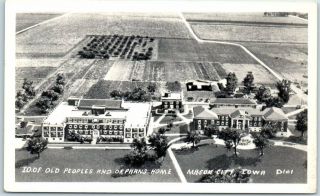 Mason City,  Iowa Rppc Real Photo Postcard " Ioof Old People & Orphans Home " 1940s