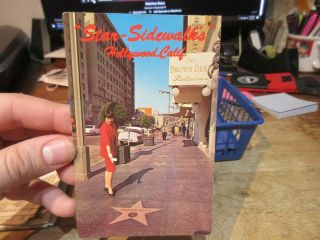 Vintage Old Postcard California Hollywood And Vine Charlton Heston Brown Derby
