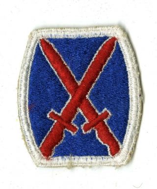 Wwii 10th Mountain Division White Back Patch Italy Europe