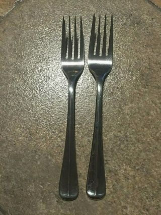 2 Salad Forks Gorham 18/8 Stainless Glossy Colonial Tipt 7 " Japan