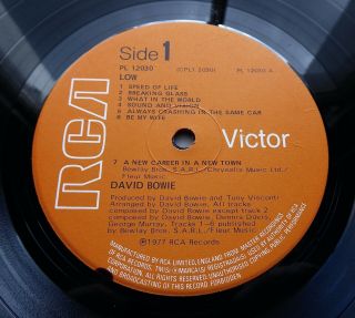 David Bowie Low 1977 Uk Rca 1st Press W/insert Near