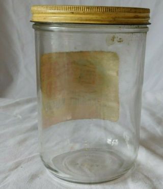 Vintage GLOVE KID Smooth PEANUT BUTTER Jar CF Sauer Co Richmond VA Virginia 2
