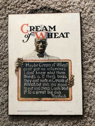 Vintage 1921 1976 Cream Of Wheat Rastus Black Americana Folk Art Ad - Wall Art