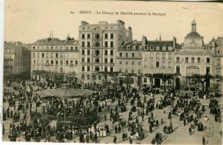 France Brest Le Champ De Bataille Pendant La Musique Old Uncommon View Postcard