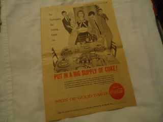 Coca - Cola Coke 1957 Newsprint Ad Chicago