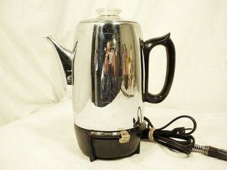 Vtg General Electric Ge 8 Cup Coffee Percolator Pot Maker Usa Glass Top 45p31