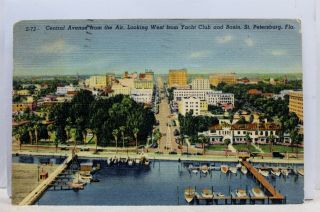 Florida Fl St Petersburg Yacht Club Central Avenue Postcard Old Vintage Card Pc