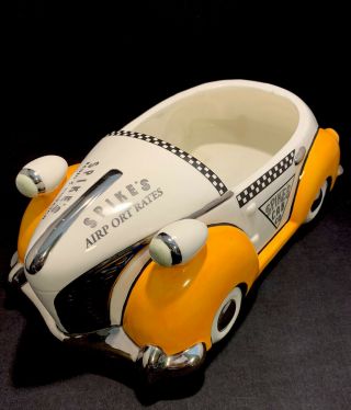 Henry Cavanagh Spike’s Cab Co.  Yellow Checkered Taxi Cookie Jar Hand Painted