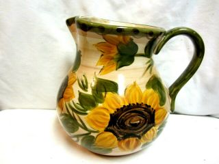 Large Whole Homes Provincial Garden Tuscan Sunflower Water/lemonade Pitcher