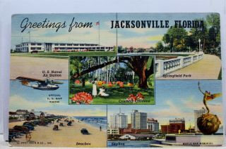 Florida Fl Jacksonville Greetings Postcard Old Vintage Card View Standard Post