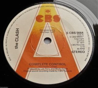 The Clash - Complete Control Uk Cbs 1977 Promotional 7 " Single P/s