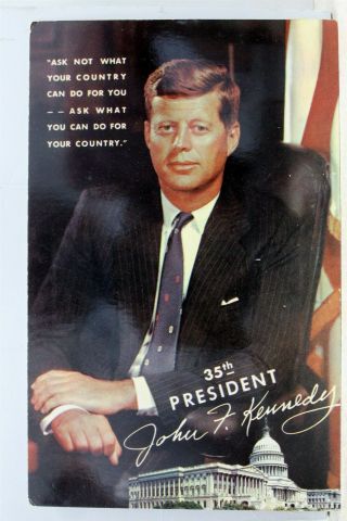 35th President John F Kennedy Postcard Old Vintage Card View Standard Souvenir