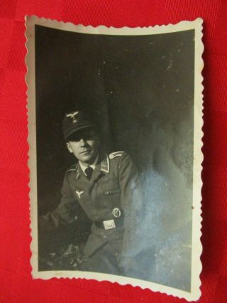 Wwii German Photo Combat Soldiers Luft Nco With Pilots Badge