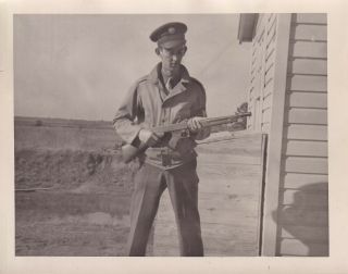 Orig Wwii Photo Military Police Mp Tommy Gun Columbus Air Base Mississippi 751
