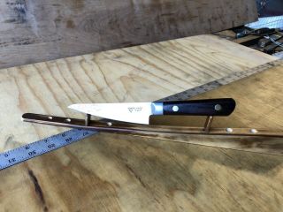 Vintage Chef Knife Carbon Steel 5” Blade Sharp By Hand,  Wood Handle,  Sushi,  JapÓn