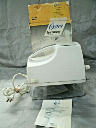 Oster Counter Top Electric 571 - 08 White Course Or Fine Ice Crusher Box Instruct