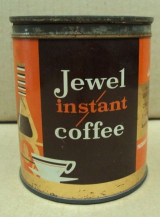 Jewel Instant Coffee Tin Net Wt 4.  5 Oz 4 " H