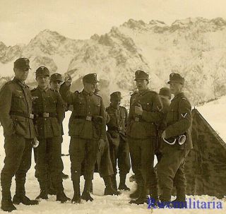 Best German Gebirgsjäger Soldiers By Camo Tent In Winter On Mountain
