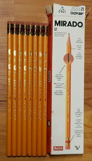 Vtg 1992 Nos Berol Mirado No 2 Cedar Wood Pencils 8 Of 12