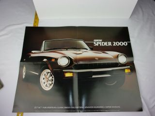 Fiat Spider 2000 Car Brochure Foldout Poster 1980 F3