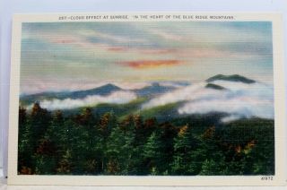 Virginia Va Blue Ridge Mountains Sunrise Cloud Effect Postcard Old Vintage Card