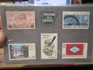 Vintage Old Postcard Arkansas Postage Stamp Bicentennial Mockingbird River House